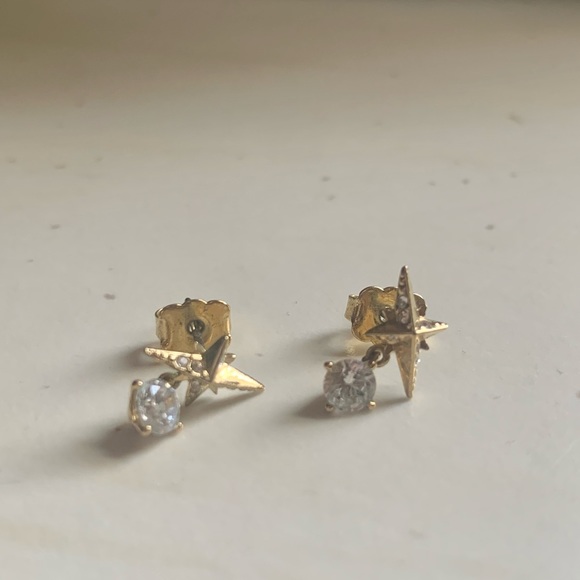 Star diamond drop studs - Picture 3 of 3